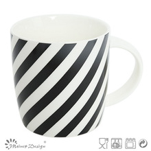 Black Strip Design Nueva Bone China Mug